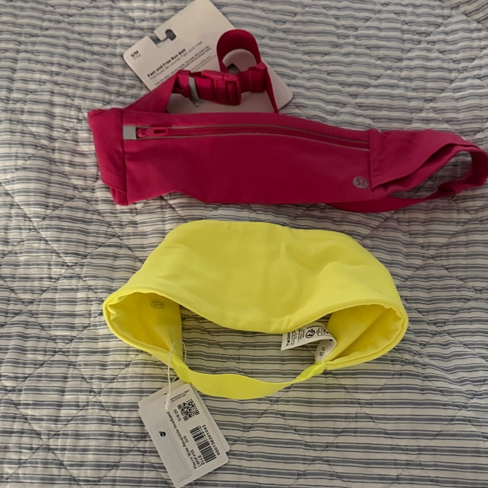 LULULEMON FAST AND FREE RUN BAG AND LULULEMON WIDE REVERSABLE HEADBAND